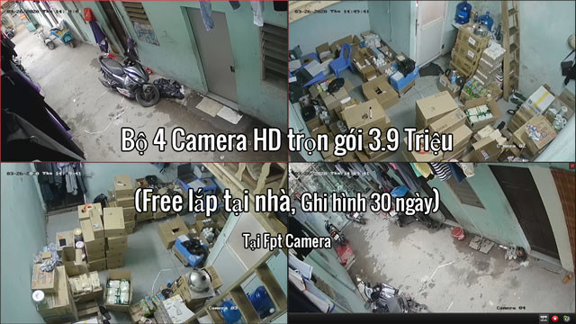 Bộ 4 camera HD 720 giá 3,9Tr