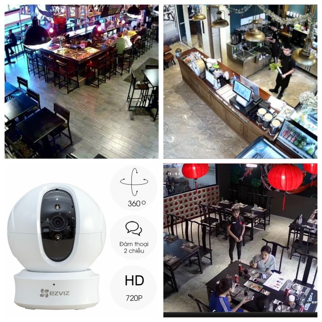 Lắp camera ezviz C6N cho nhà hàng