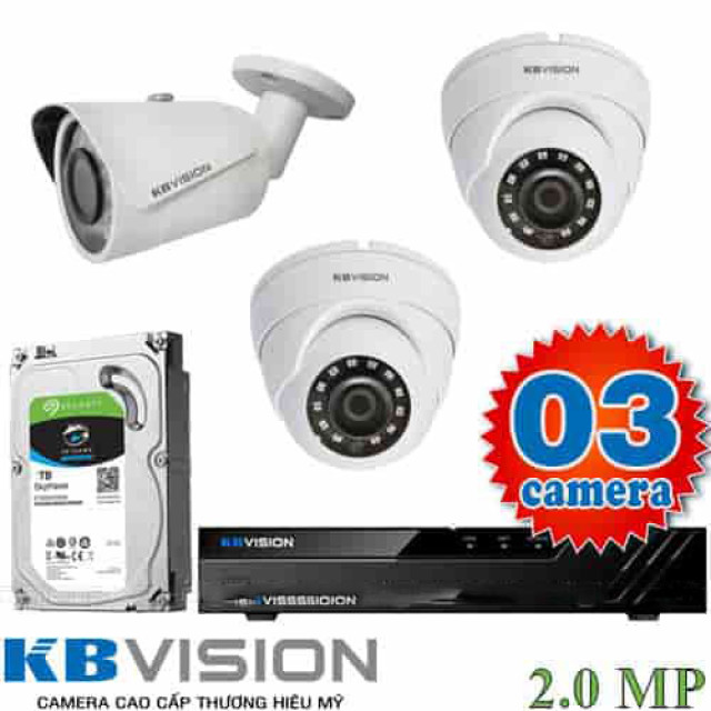 trọn bộ 3 camera kbvision