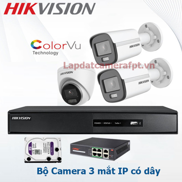 Bộ 3 camera hikvision