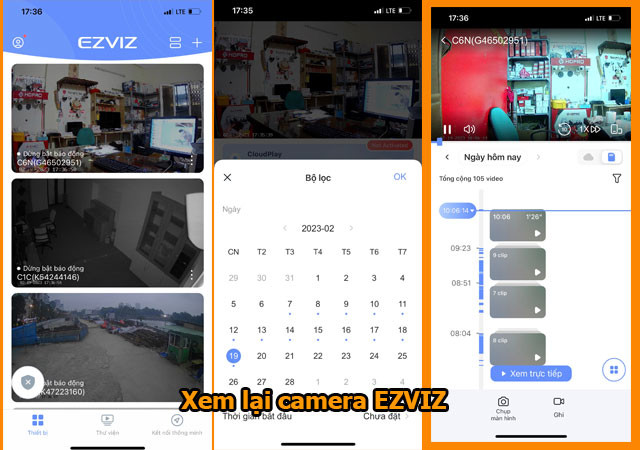 Cách xem lại camera Ezviz trên điện thoại