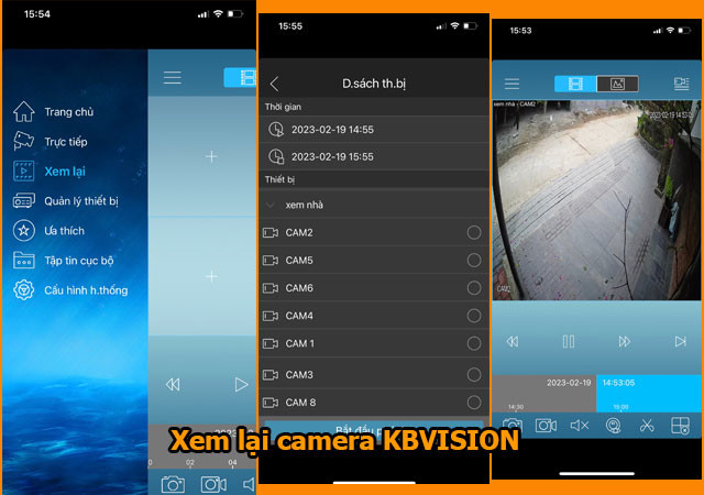 Xem lại camera kbvision trên điện thoại