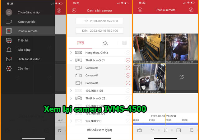 Xem lại camera trên điện thoại bằn IVMS-4500
